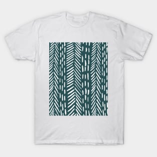 Abstract herringbone pattern - white and teal T-Shirt